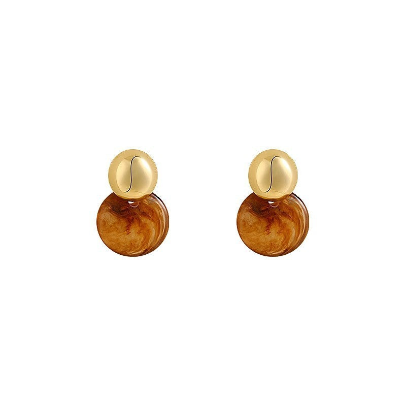 Maillard Blooming Round Piece Ear Studs Women