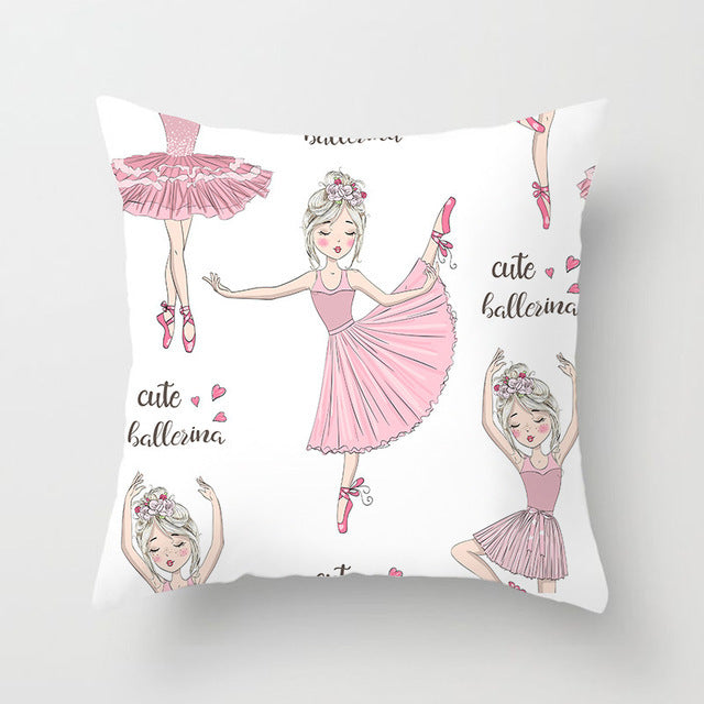 Cartoon Pretty Girl Pillow Cushion Cover Sand Pad Home