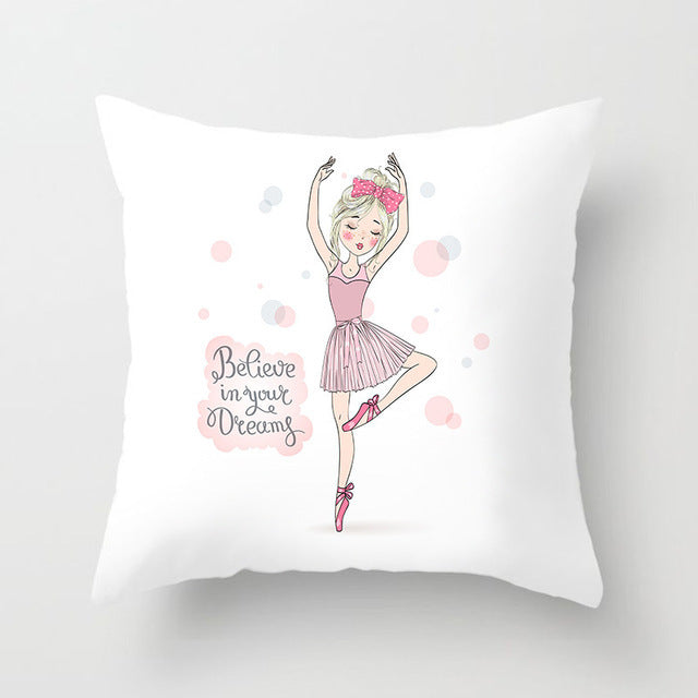 Cartoon Pretty Girl Pillow Cushion Cover Sand Pad Home