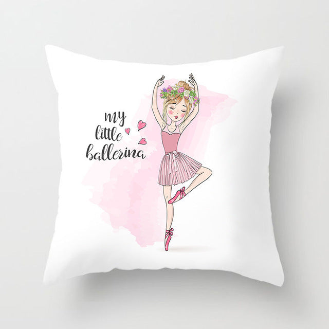 Cartoon Pretty Girl Pillow Cushion Cover Sand Pad Home