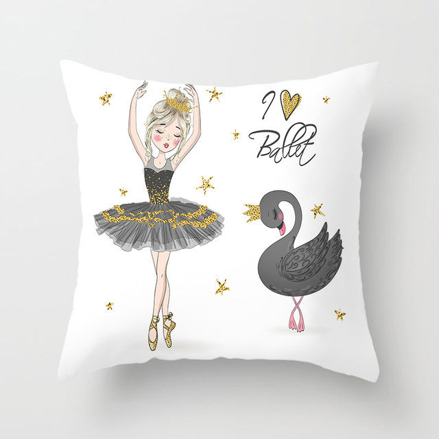 Cartoon Pretty Girl Pillow Cushion Cover Sand Pad Home