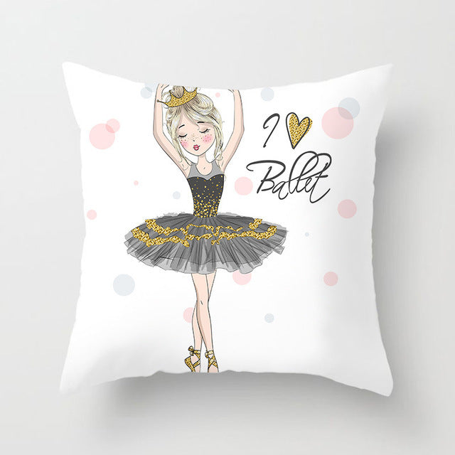 Cartoon Pretty Girl Pillow Cushion Cover Sand Pad Home