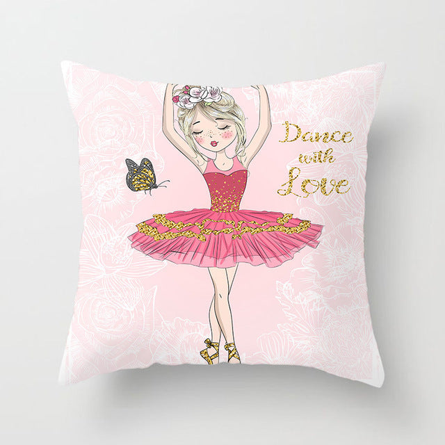 Cartoon Pretty Girl Pillow Cushion Cover Sand Pad Home