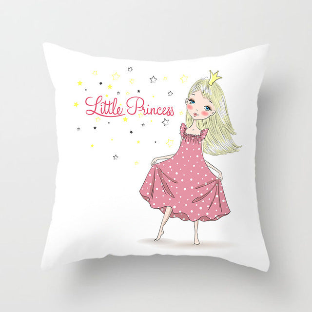 Cartoon Pretty Girl Pillow Cushion Cover Sand Pad Home