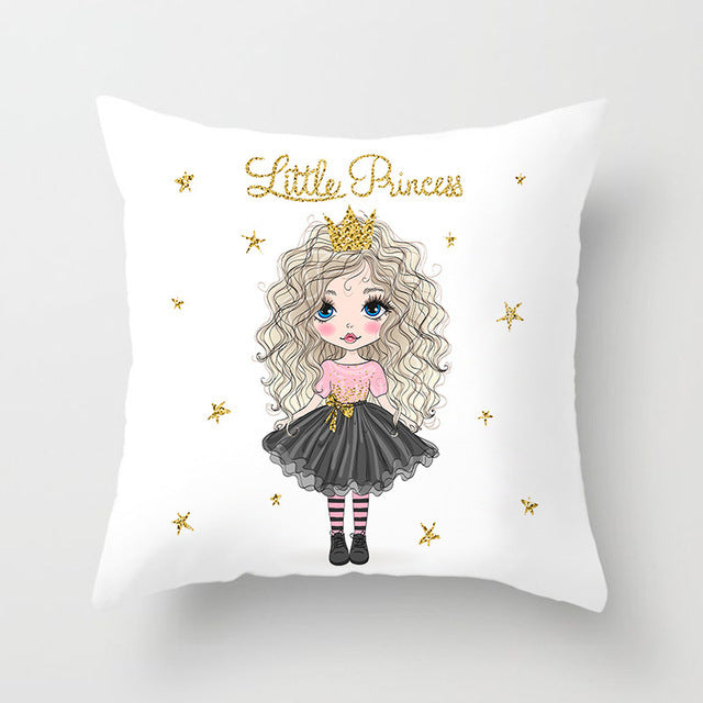 Cartoon Pretty Girl Pillow Cushion Cover Sand Pad Home