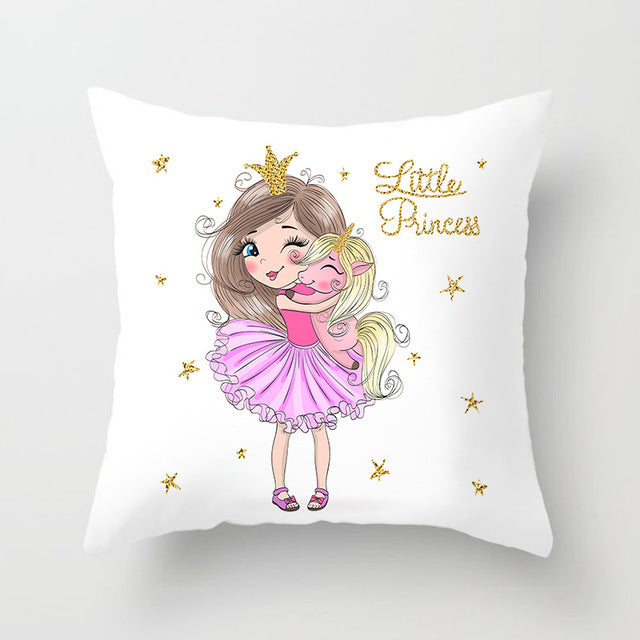 Cartoon Pretty Girl Pillow Cushion Cover Sand Pad Home