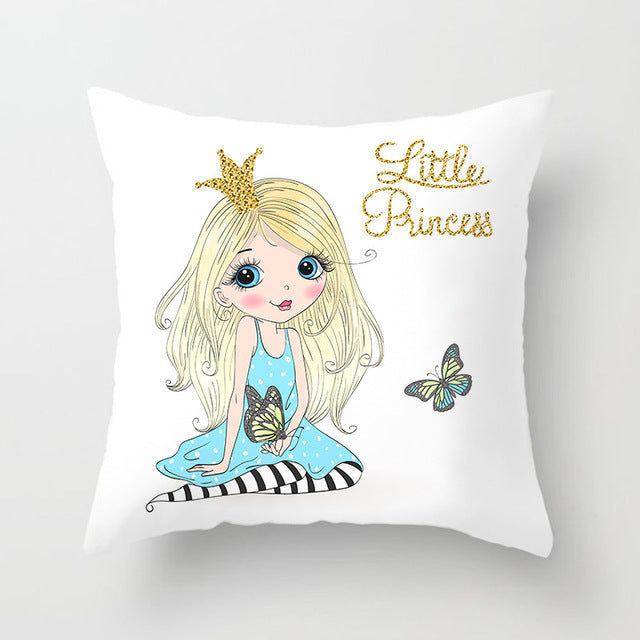 Cartoon Pretty Girl Pillow Cushion Cover Sand Pad Home