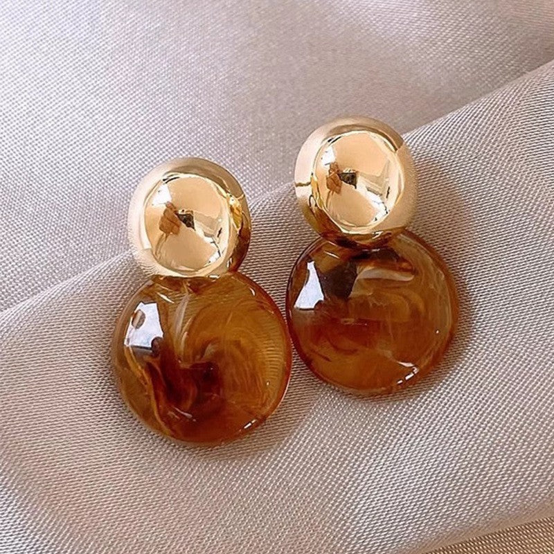 Maillard Blooming Round Piece Ear Studs Women