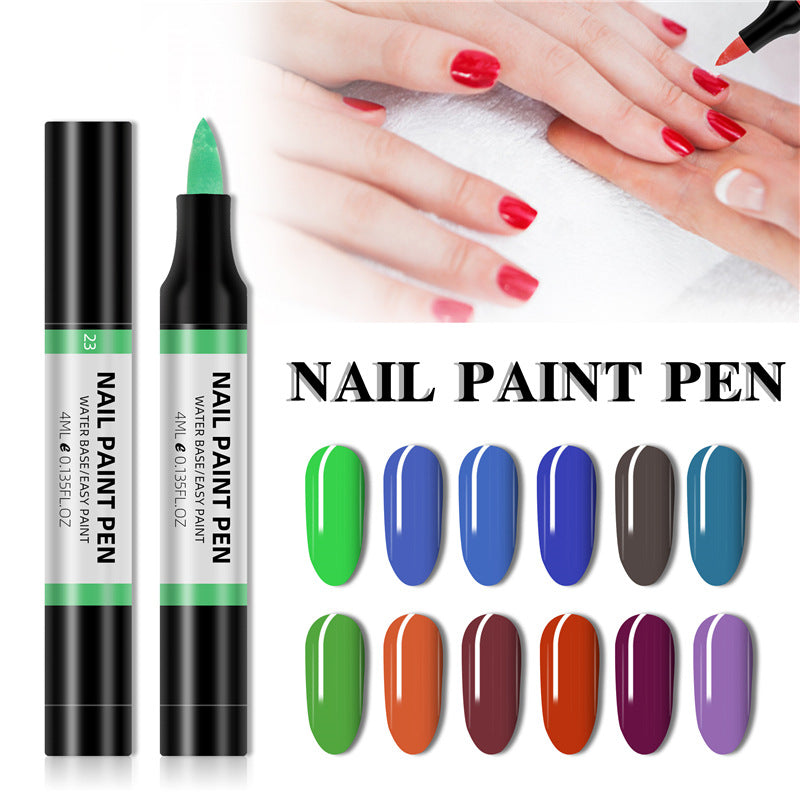 24 Color Nail Polish Painting Pen 3D Painting Flower Pen Drawing Nail Point Flower Pen Water-based Tasteless Nail Polish Pen